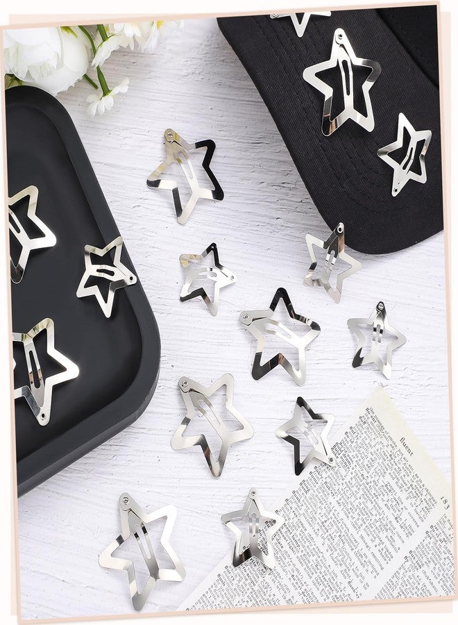 obeoby 40pcs 1.6" and 1.2" Metal Star Hair Clips - 2000s Y2K Silver Star Barrettes for Girls,Y2K Hair Accessories Gifts - Image 5